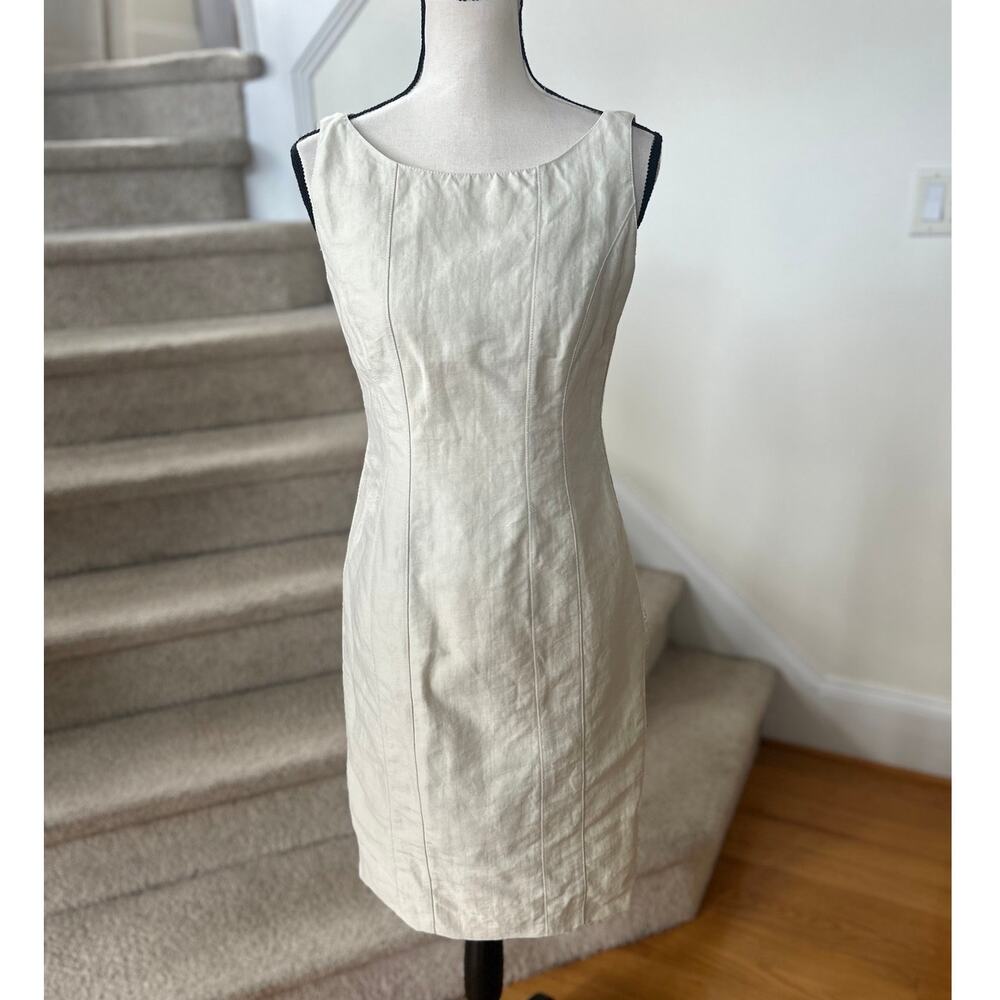 Armani Collezioni Light Beige Knee Length Sleeveless Sheath Dress Career